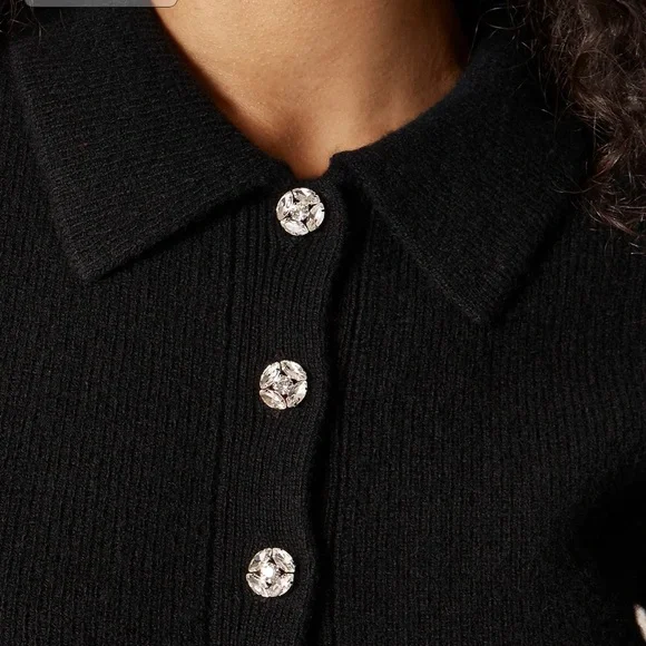 J.Crew Milano-stitch cinched-waist cardigan with embellished buttons - Picture 2 of 6